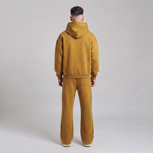 Vintage Flare Sweatpants And Hoodie <b>Set</b> Flare Oversize Distressed <b>Embroidery</b> Sweatpants <b>Set</b> Mens Winter 500gsm Fleece Flare Suit - Product Image 3
