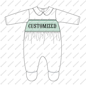 Pelele de bebé personalizado con bordado a mano para niña y niño, pelele de manga larga con bordado a mano, ropa de bebé personalizada - Product Image 1