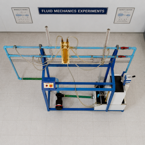 Appareil venturimètre monophasé |   Mesure de débit en acier inoxydable |   Équipement de laboratoire de mécanique des fluides d'une capacité de 50 litres - Product Image 4