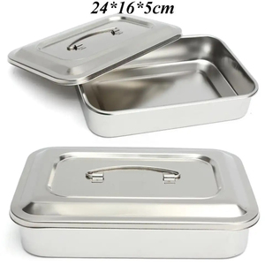 Bandeja Quirúrgica Médica Reutilizable de Acero Inoxidable de 24cmx16cm, Plato Dental, Herramienta Manual para Instrumentos de Laboratorio, para Huesos - Product Image 4