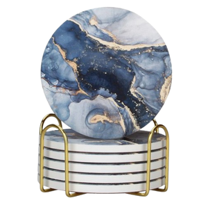 Posavasos de mármol con nuevo diseño decorativo para mesa, posavasos hexagonal para servir té y café con acabado de diseño. - Product Image 4