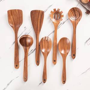 Handmade Natural Wooden <b>Cooking</b> Spoon Eco-Friendly Non-Stick High Heat Resistant Kitchen <b>Utensil</b> <b>Set</b> Wholesale OEM ODM Supplier - Product Image 4