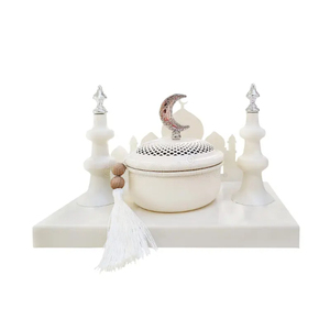 Plat de service unique en métal pour dattes, noix et fruits secs, organisateur de table pour la maison et le Ramadan, bols porte-dattes - Product Image 2