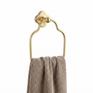 Polished Gold Brass Towel <b>Rack</b> Holder Modern Oval Wall Mounted Hand Towel <b>Rack</b> For Premium Bathroom Hardware & Hotel Sanitary - Product Image 6