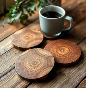 Handcrafted Design Square Wood Coasters <b>Walnut</b> Wooden <b>Coffee</b> Cup Pure Material Coaster at Affordable Price - Product Image 5