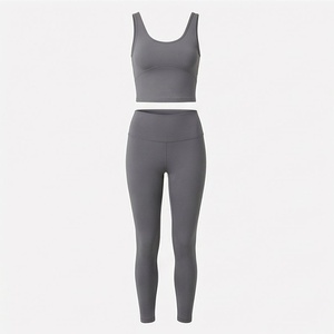 High Quality Womens Yoga Set Style Custom Design <b>Legging</b> Breathable Solid <b>Pattern</b> Elastic Waist Activewear Gear - Product Image 1