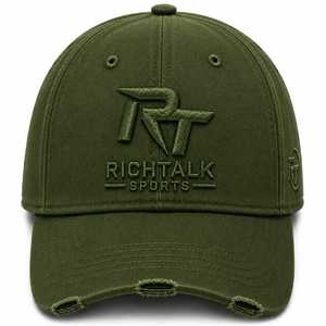 Casquette de baseball vert olive 6 panneaux réglable en sergé de coton et denim avec logo brodé unisexe décontractée la plus vendue avec fusion sans couture - Product Image 1