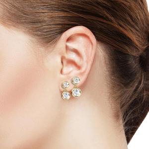 Boucles d'oreilles pendantes minimalistes en or 14 carats avec diamants de laboratoire sertis clos, certifiées IGI, pour usage quotidien - Product Image 4