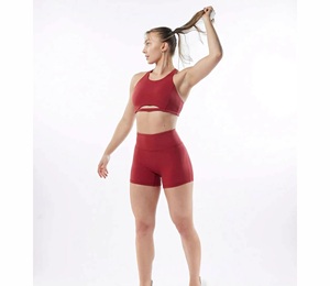 Servicios OEM Conjuntos de Yoga para Mujer Ropa Deportiva sin Mangas Conjunto de Brasier y Pantalones Cortos para Mujer - Product Image 1