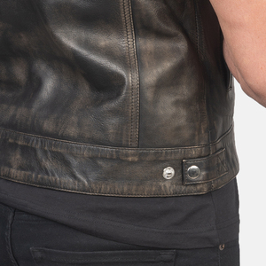 Chaleco Casual de Invierno para Hombre, Nuevo Estilo, Cuero Genuino, Cuello Redondo, Decoración de Encaje, Resistente al Viento y Transpirable - Product Image 6