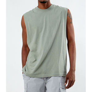 AL RAFEEQ Men's High Street Style Slim Fit Sleeveless Tank <b>Top</b> Spandex/Cotton Quick Dry Fabric Solid Pattern for Summer Beach - Product Image 5
