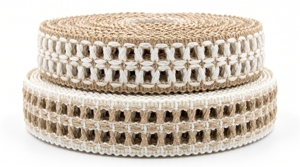 ผ้าฝ้ายลายฉลุตกแต่งขอบโลหะสำหรับของตกแต่งบ้านและสิ่งทอ - Product Image 1
