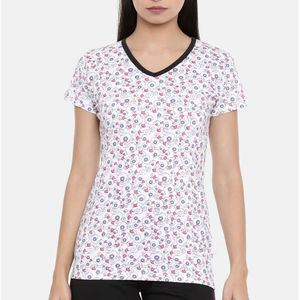 Camiseta de Cuello en V para Mujer, Diseño de Última Tendencia, Cómoda, Suave, Transpirable, de Secado Rápido, Verano, 100% Algodón, Alta Calidad - Product Image 1