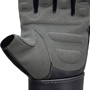 Gants de cyclisme unisexes en cuir Ammara à demi-doigts avec protection UV, paume antidérapante et fermeture auto-agrippante pour le sport - Product Image 5