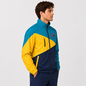 Chaqueta cortavientos para hombre con cierre completo, capucha ajustable y ajuste cómodo para actividades al aire libre y casuales. - Product Image 6