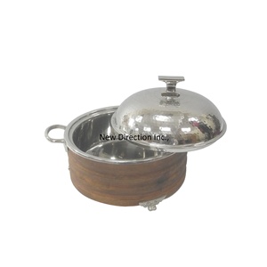 Chauffe-plats pour buffet de qualité supérieure Casseroles isolées à double paroi Servant une marmite Couvercle martelé avec poignées - Product Image 4