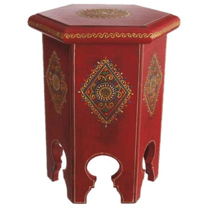 Mesa auxiliar octogonal hecha a mano con incrustaciones de hueso, mesa de centro vintage de madera maciza de palisandro y sheesham para sala de estar. - Product Image 4