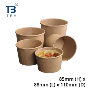 Excelente Tazón de Papel Kraft Marrón con Tapa de 520cc, Contenedor Redondo para Comida, Ideal para Puestos, Cafés, Fiestas, Eventos y Catering, de un Vendedor Excelente en Malasia - Product Image 2
