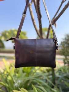 Bolso de compras bohemio con forma de cruz de cuero de vaca real para mujer, cierre de cremallera turquesa, ligero, superventas - Product Image 4