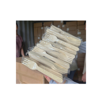 Ensemble de couverts en bois jetables Kit jetable en bois Fourchette biodégradable Vaisselle en bois Vaisselle écologique 160 mm Ensemble de vaisselle compostable