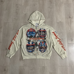 Men's <b>Black</b> Hooded Zip-Up Sweatshirt Oversized Fit Embroidered Snake <b>Panther</b> Design Streetwear Autumn Casual Wear - Product Image 4