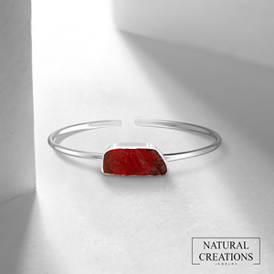 925 Sterling Silver Twister <b>Bracelet</b> <b>Garnet</b> Gemstone Rough Shape Natural Bezel Setting Trendy High Finish Unisex Women Party - Product Image 5