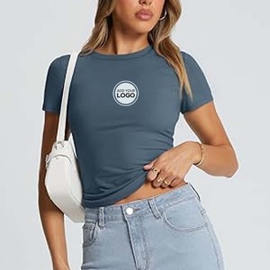 เสื้อยืดสกรีนลายสำหรับผู้หญิง เสื้อยืดผ้าริบสำหรับเด็กผู้หญิง Bella Canvas เสื้อยืดผู้หญิง - Product Image 1