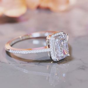 Yellow Gold Plated Sterling <b>Silver</b> Radiant Cut Moissanite Luxury Engagement Bridal Anniversary <b>Ring</b> - Product Image 3