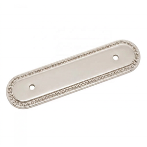 Poignée de meuble de luxe en laiton moderne, plaque arrière ovale, nickel satiné, perlée, de haute qualité, pour armoire, tiroir de cuisine, porte - Product Image 5