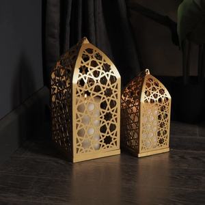 Hot Selling Ramadan Tabletop Home <b>Decorations</b> Metal Moroccan Large Candle Pillar Holder Lanterns - Product Image 4