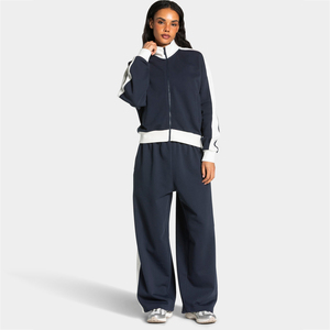 OEM <b>Women</b>’s Football Tracksuit Set Polyester Cotton Full Zip <b>Jacket</b> Joggers Soccer Training Contrast Panel Casual Athletic Wear - Product Image 1