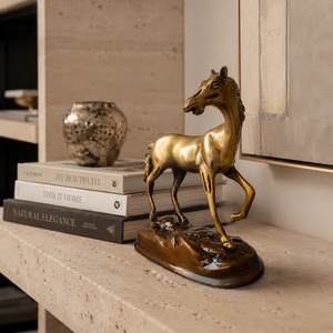 SHUBHAM - Estatua de Caballo de Latón Personalizada, Escultura de Animal Estilo Art Déco, Figura Metálica para Decoración del Hogar u Oficina, Regalo de Inauguración de Casa - Product Image 5
