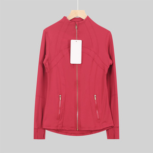 <b>Yoga</b> <b>Jacket</b> Running Gym Waterproof Quick Dry Breathable with Gold Zippers Front Logo Athletic Sportswear Set - Product Image 4