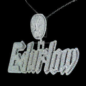 Joyería de Hip Hop para hombre colgante de letra personalizada Iced Out Plata de Ley 925 VVS Moissanite Nombre de diamante colgante de logotipo inicial - Product Image 5