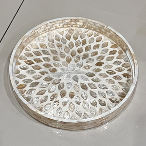 Elegante Bandeja de Servir Hecha a Mano con Incrustaciones de Nácar, Decorativa, de Lujo, Multiusos, para Cocina, Mesa de Comedor, Regalo de FWE - Product Image 2