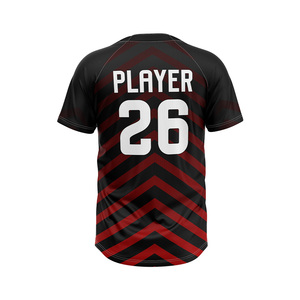 Maillots de baseball personnalisés sublimés à 2 boutons pour équipes professionnelles – Nom et logo d'équipe personnalisés, manches courtes, imprimés, 100 % polyester respirant pour hommes - Product Image 3