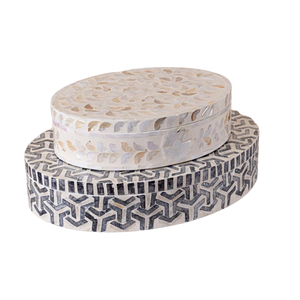 <b>Plain</b> Engraved Handmade Eco-Friendly Mother Pearl Wooden Jewelry <b>Gift</b> <b>Box</b> Modern Magnetic Custom OEM Snap Oval ODM Luxury <b>Box</b> - Product Image 3
