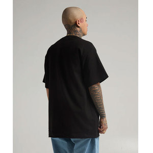 Men's Oversized <b>Black</b> <b>T</b>-<b>Shirt</b> Short Sleeve O-Neck Casual Fit Solid Color Cotton Jersey Knitted Regular Length - Product Image 1