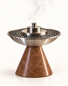 Quemador de incienso de resina de lujo con cono, cuenco árabe de acero inoxidable y soporte moderno para incienso Oud - Product Image 2