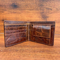 Dompet kulit asli Tooled ramping bisnis untuk pria tempat kartu trendi Fashion hadiah perjalanan dompet koin-gaya personalisasi