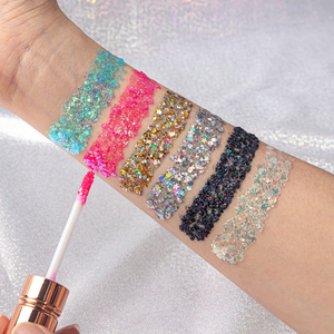 Shining <b>Glitter</b> <b>Gel</b> 6 Colors High Pigment Waterproof Easy Applying Eco-Friendly Vegan for Eye <b>Face</b> Lip Makeup Private Label - Product Image 2