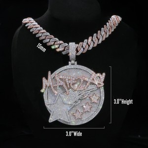 Colgante de Letra Personalizado VVS Moissanita para Hombre, con Certificado de Diamante, Plata 925 Bañada en Rodio, Joyería Iced Estilo Hip Hop - Product Image 2