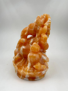 Hand Carved Natural Orange Calcite Ganesha <b>Statue</b> 6 Inch Crystal Sculpture OEM ODM Wholesale Supplier - Product Image 5