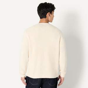 Cárdigan de lana peinada con cuello en V para hombre, suéter de manga larga, cárdigan de punto de lana pura suelto y liso - Product Image 5