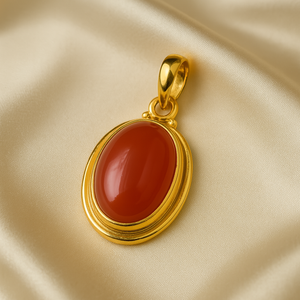 Colgante de Piedra Preciosa Cornalina Naranja Ovalada Natural, Plata de Ley 925, Joyería Boho Hecha a Mano, Oro Rosa/Oro Amarillo - Product Image 3