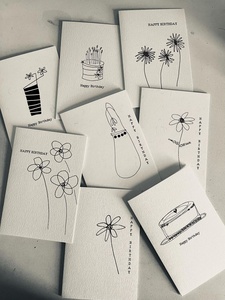 Cartes de vœux d'anniversaire en papier plantable, imprimées sur mesure, écologiques, pliables, avec message à l'intérieur, cartes personnalisées en couleur - Product Image 1
