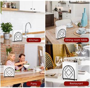 Geometric Design Modern Iron Napkin Holder <b>for</b> Home Kitchen <b>Wedding</b> Restaurants Elegant <b>Tissue</b> Boxes Decorative Napkin Caddy - Product Image 6