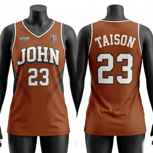 Camiseta de Baloncesto de Malla de Poliéster Premium de 160 GSM, Transpirable, Naranja, Sin Mangas, con Impresión por Sublimación Personalizada, Uniforme de Equipo - Product Image 5