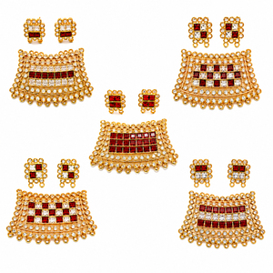 Composants de bijouterie en laiton plaqué or, perles de verre carrées, pour colliers indiens, pendentifs, boucles d'oreilles, accessoires de mariée Shree Ambikanath - Product Image 1