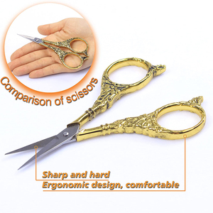 Surgical Grade Fancy Embroidery <b>Scissors</b> 3.5 Inch Gold Coated Handle Small <b>Sewing</b> <b>Scissors</b> With Pouch - Product Image 5